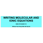 Writing Molecular and Ionic Equations